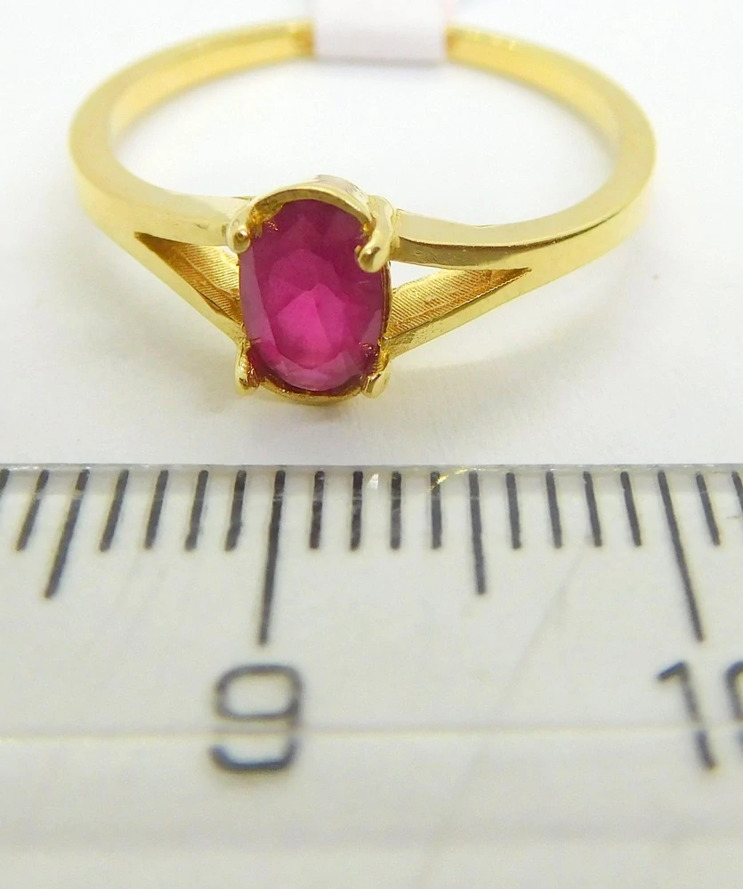 Klenoty Budín Zásnubní dámský zlatý prsten s velkým červeným rubínem 585/1,60gr vel. 54 HK1204