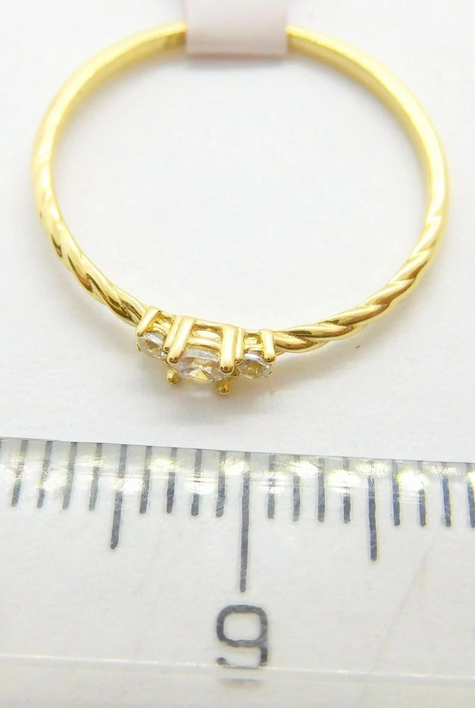 Klenoty Budín Zásnubní dámský zlatý prsten se zirkony 585/0,80gr vel. 54 HK1213