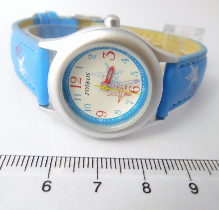 Foibos Světle modré dětské hodinky Foibos CK1567.5 s barevnými motivy