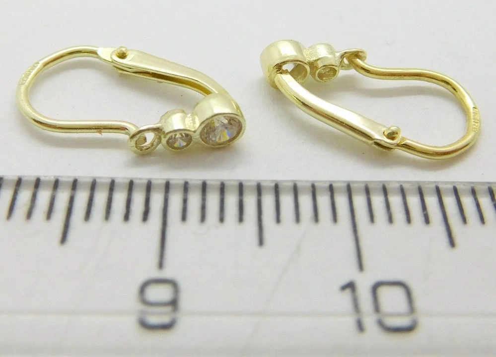 Klenoty Budín Dětské zlaté náušnice ze žlutého zlata se zirkony 585/0,80gr 03284