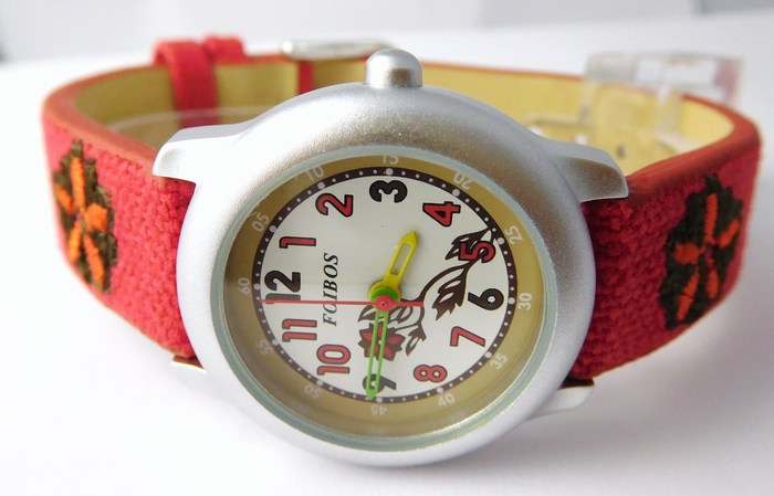 Foibos Dětské dívčí červené hodinky Foibos 1055.1 pro malé děvčata 