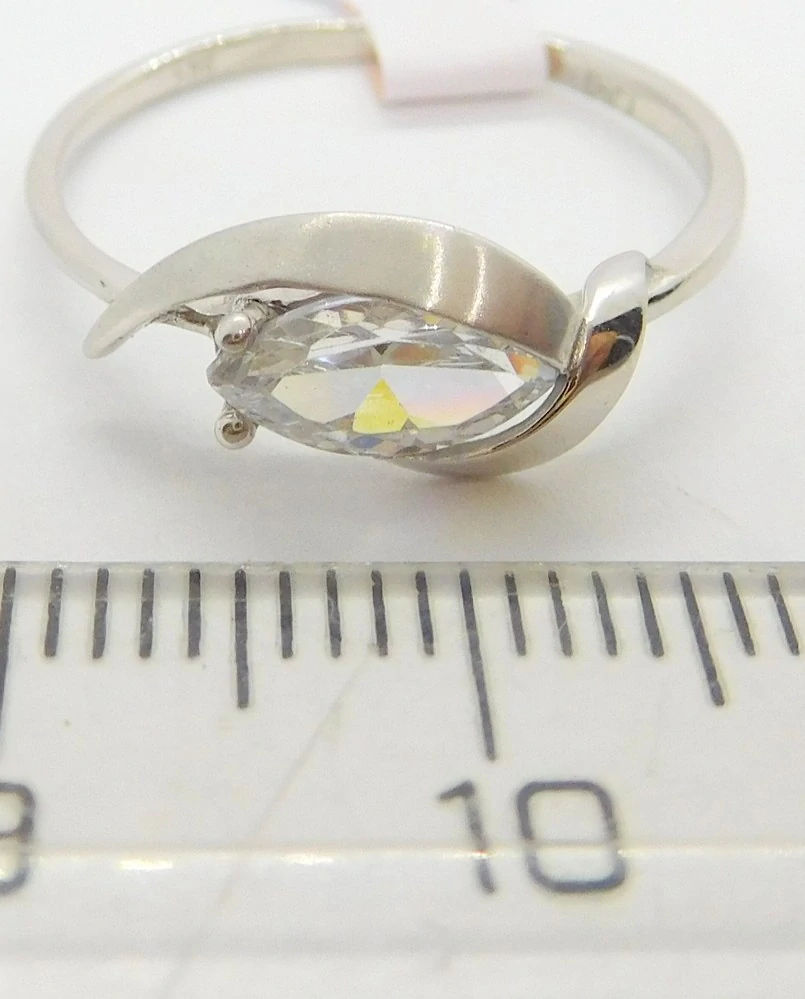 Klenoty Budín Dámský zlatý prsten ze bílého zlata s velkým zirkonem 585/1,43gr vel. 55 HK1219