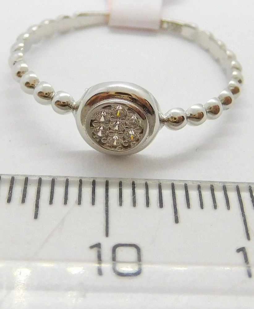 Klenoty Budín Dámský prsten z bílého zlata se zirkony 585/1,25gr vel. 58 HK1223