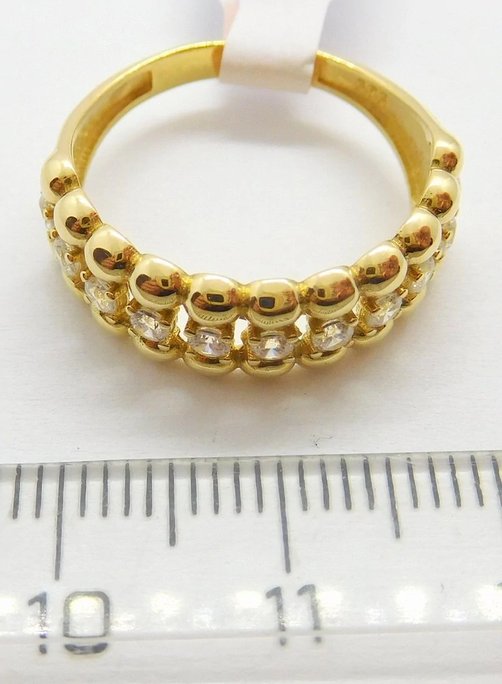 Klenoty Budín Dámský zlatý prsten se zirkony 585/2,53gr vel. 55 HK1234