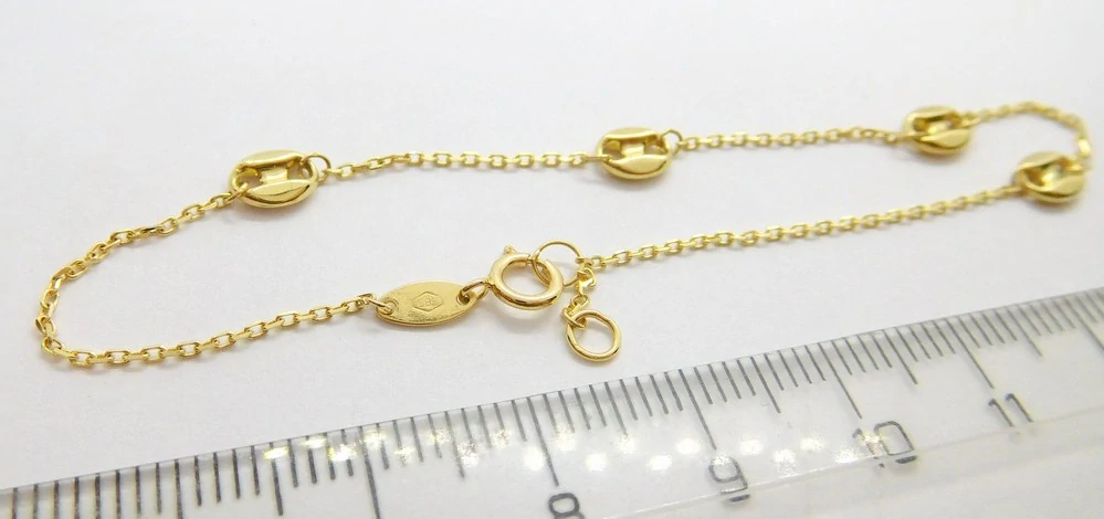 Klenoty Budín Dámský zlatý náramek ze žlutého zlata kávové zrna 585/1,01gr 18+1cm HK7118