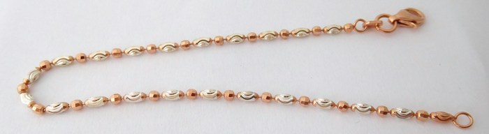 Klenoty Budín Moderní stříbrný náramek rhodiovaný s růžovým zlacením v délce 18 cm 0305272