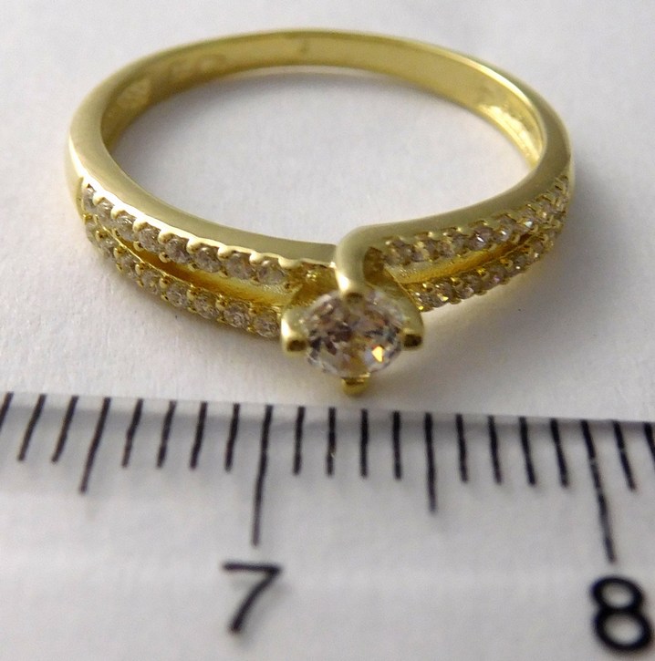 Klenoty Budín Luxusní mohutný zásnubní prsten ze žlutého zlata 585/2,09gr vel.53 223041339