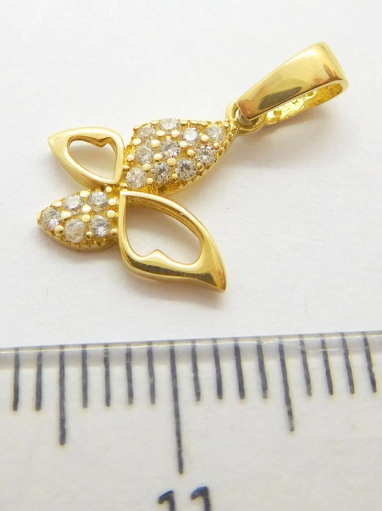 Klenoty Budín Dámský zlatý přívěsek se zirkony motýlek 585/0,62gr 02889