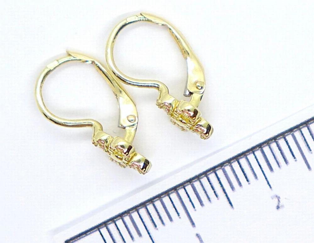 Klenoty Budín Dětské zlaté náušnice se zirkony 585/1,40gr HK2385