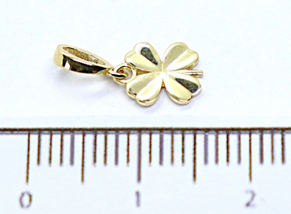 Klenoty Budín Dámský zlatý přívěsek ze žlutého zlata čtyřlístek pro štěstí 585/0,40gr HK3244
