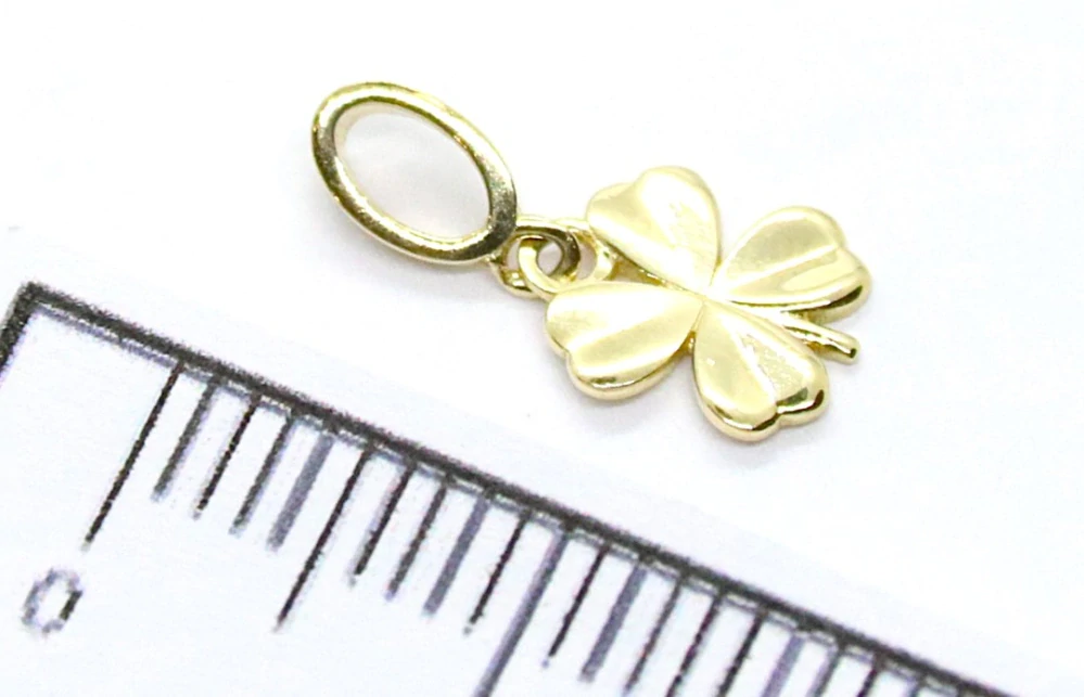 Klenoty Budín Dámský zlatý přívěsek čtyřlístek pro štěstí  585/0,41gr HK3243