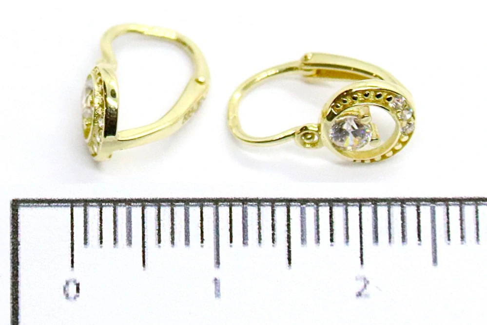 Klenoty Budín Dětské zlaté náušnice se zirkony 585/1,28gr HK2372