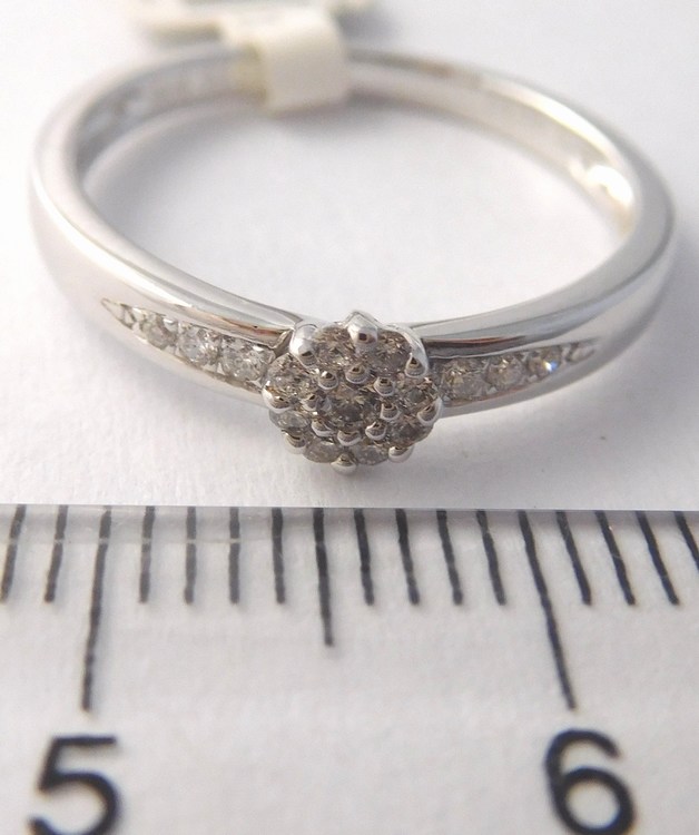 Klenoty Budín Zásnubní diamantový prsten z bílého zlata s 15ks diamantů 585/1,87gr 3861211