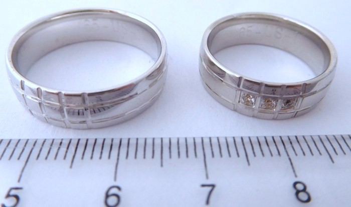 Exkluzivní zlaté snubní prsteny Couple 585/1000 s diamanty 65US1