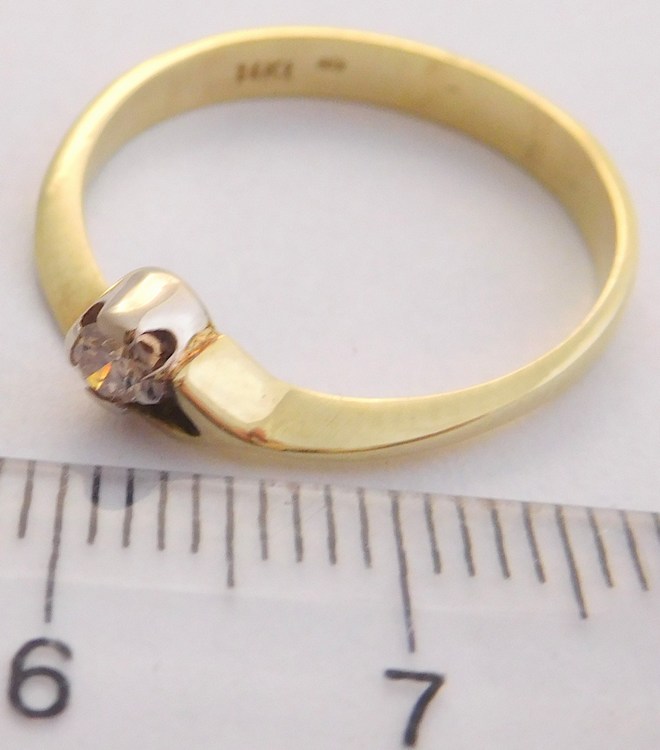 Klenoty Budín Zásnubní zlatý diamantový prsten s diamantem vel. 59 585/2,19gr 17-01 204 T283
