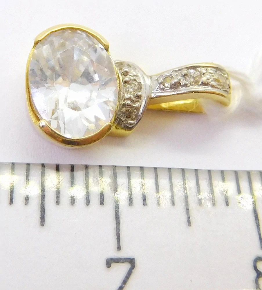 Klenoty Budín Dámský zlatý přívěsek se zirkony 585/1,14gr HK3264