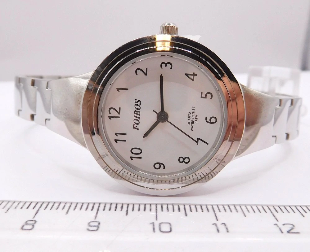 Foibos Dámské čitelné šperkové stříbrné hodinky Foibos CK3553.1