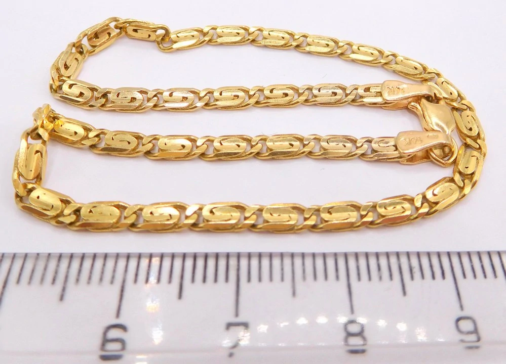 Klenoty Budín Mohutný pánský zlatý náramek ze žlutého zlata 585/5,47gr 22cm HK7146