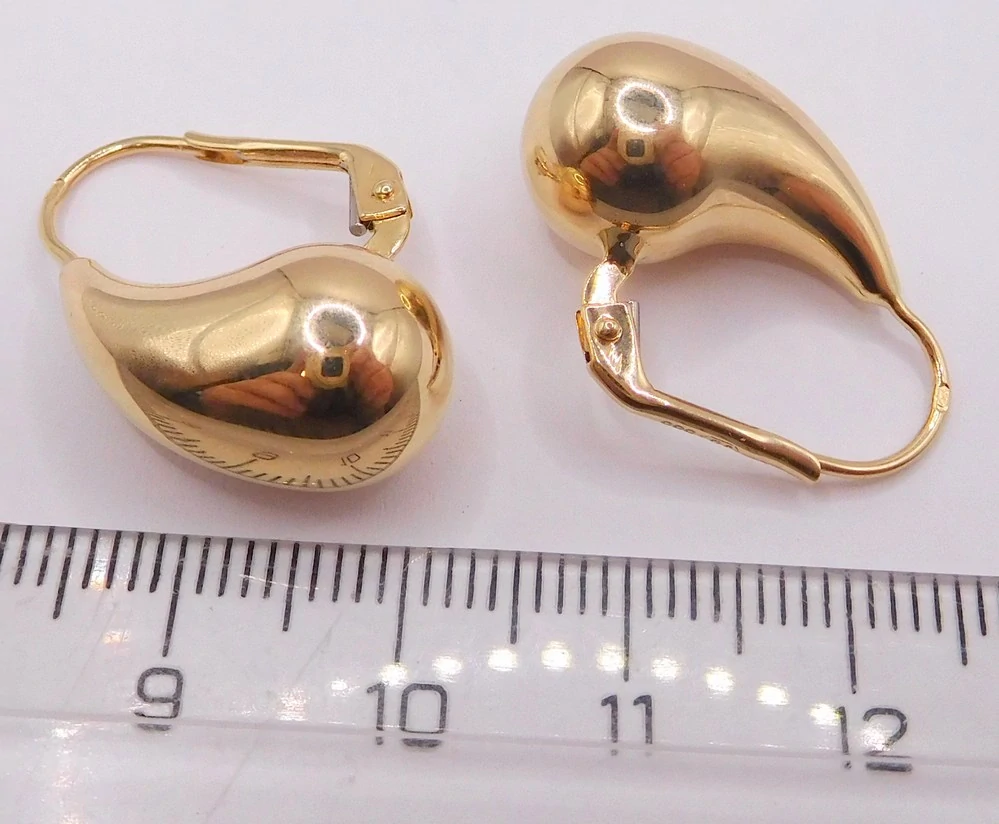 Klenoty Budín Dámské obrovské klasické zlaté náušnice na patent 585/3,68gr HK2418