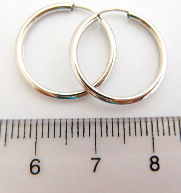 Klenoty Budín Hladké zlaté kruhy z bílého zlata 18mm/1,8cm 585/1,17gr HK2343