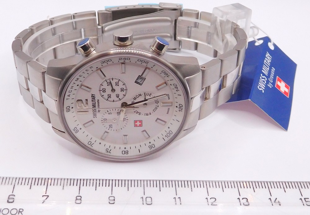 GROVANA Luxusní pánské švýcarské ocelové hodinky Swiss Millitary by Grovana 7015.9133