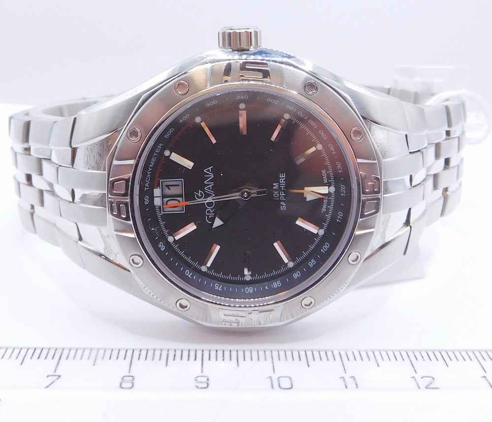 GROVANA Luxusní pánské švýcarské ocelové hodinky Swiss Alipne Millitary by Grovana 1610.1137