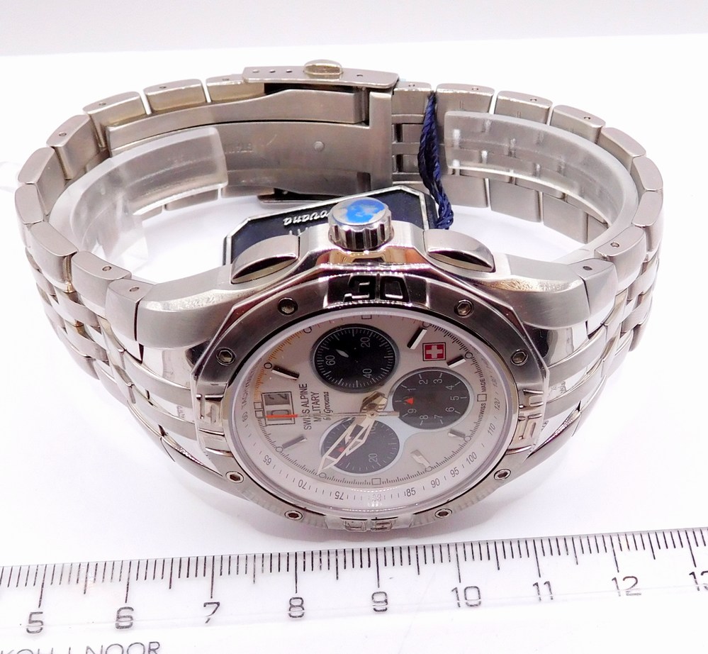 GROVANA Luxusní pánské švýcaré ocelové hodinky Swiss Millitary by Grovana 1610.9133