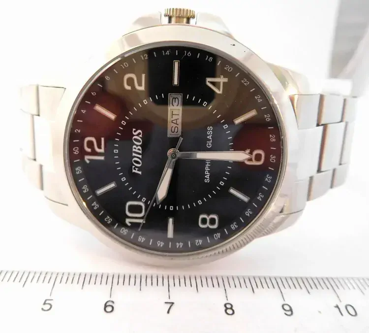 Foibos Mohutné přehledné pánské vodotěsné hodinky Foibos CK7090.2 - 10ATM se safírovým sklíčkem