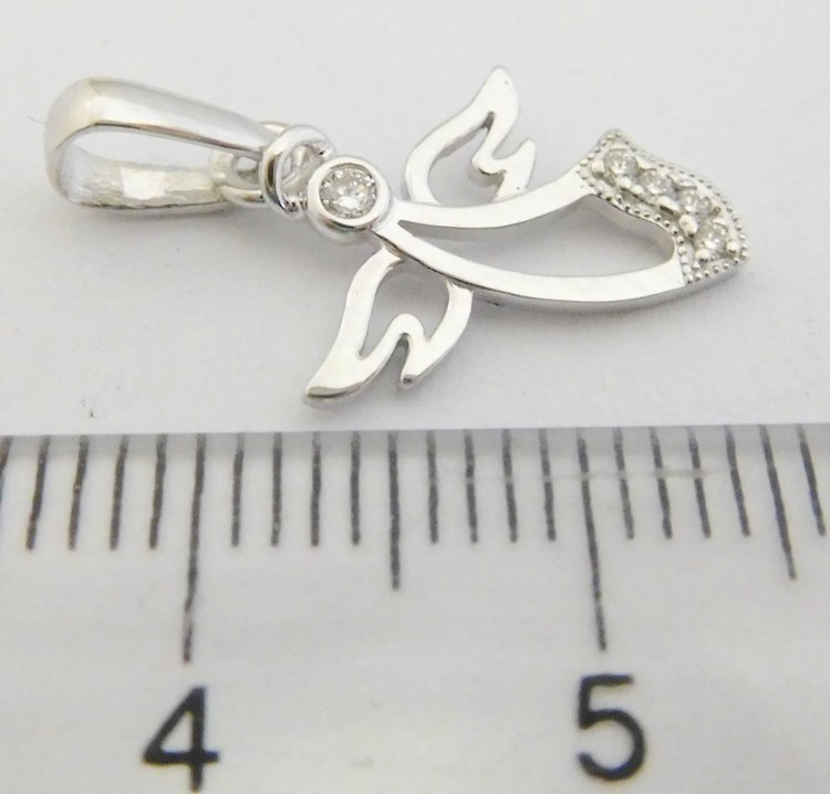 Klenoty Budín Zlatý diamantový přívěsek z bílého zlata s brilianty - zlatý diamantový andělíček 585/0,80gr J-27803-16