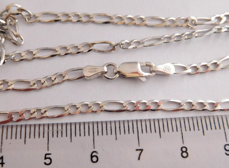 Klenoty Budín Pánský stříbrný rhodiovaný řetízek 50cm FIGARO šíře 2,5mm 925/1000 5,21gr 030239600040