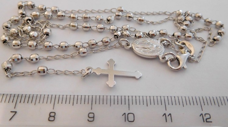 Klenoty Budín Luxusní mohutný stříbrný růženec - prodloužený řetízek 50+10cm 030193700007