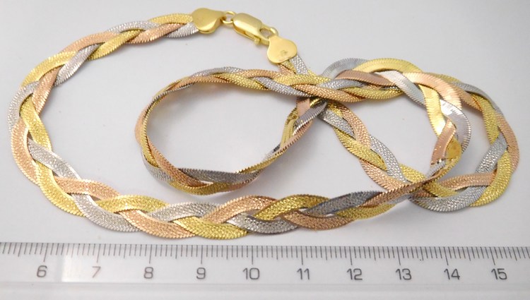 Klenoty Budín Stříbrný pletený náhrdelník (řetízek) - oboustranný gravírovaný 50cm 17,27gr 030898900004