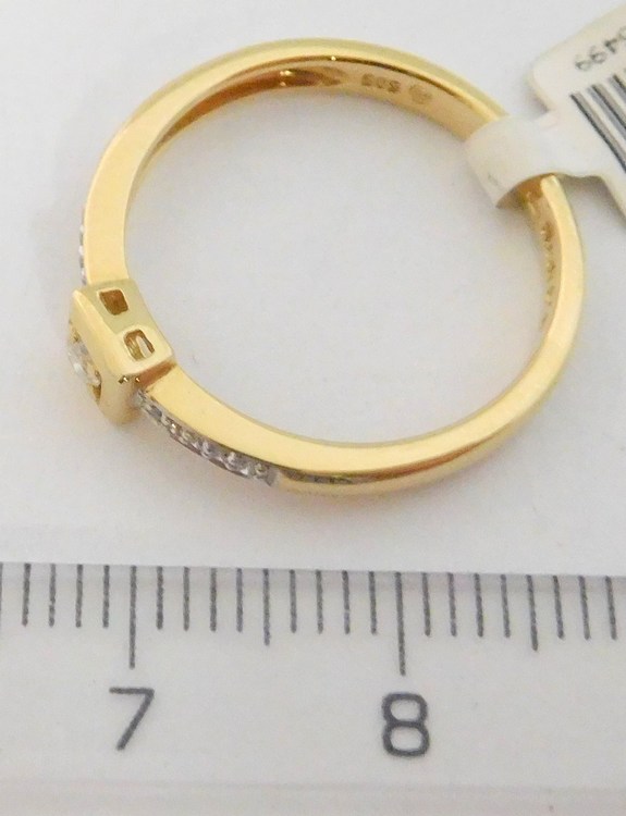 Klenoty Budín Diamantový zásnubní prsten ze žlutého zlata DIA 11ksx0,08ct vel. 54 585/2,15gr 3811293
