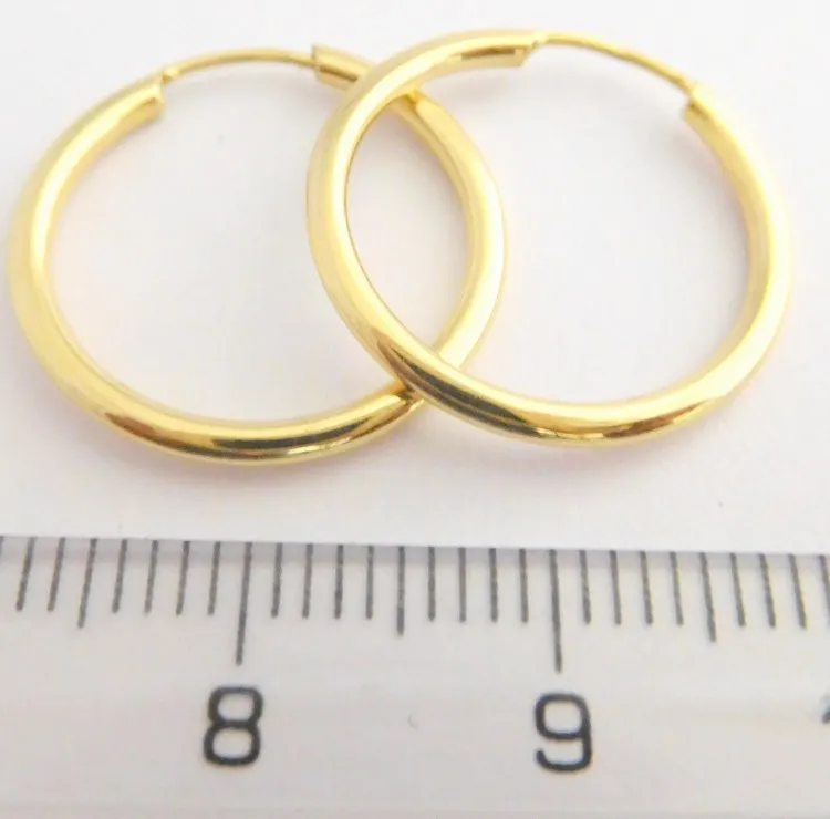 Klenoty Budín Dámské zlaté hladké kruhy ze žlutého zlata průměr 18mm 585/0,53gr H390
