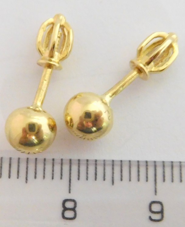 Klenoty Budín Velké zlaté pecičky (pecky 5mm) na šroubek 585/1,77gr H316