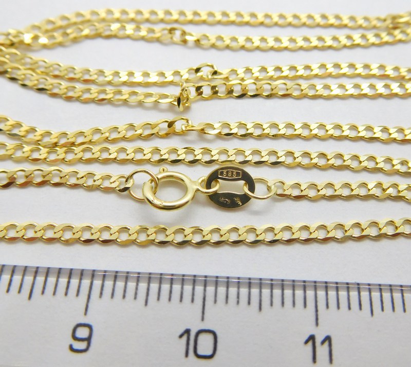 Klenoty Budín Pevný dámský zlatý řetízek ze žlutého zlata PANCER 585/2,58gr 42cm HK6218