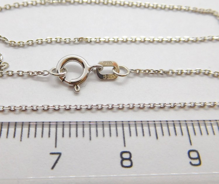 Klenoty Budín Přívěskový zlatý řetízek z bílého zlata ANKER 585/1,63gr 50cm HK6265