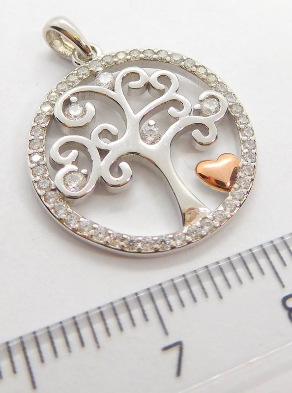 Klenoty Budín Stříbrný strom života - přívěsek se zirikony 925/1000 031097800001