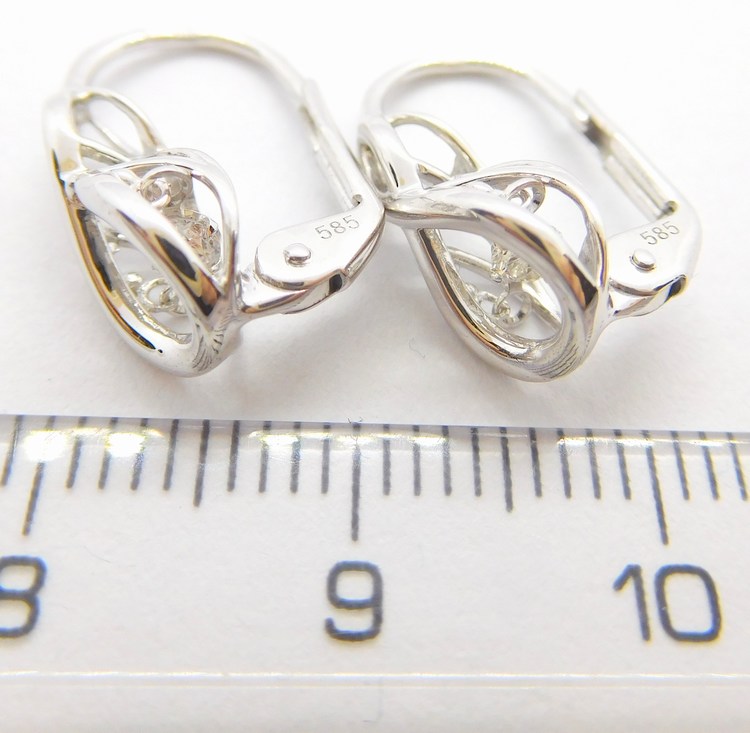 Klenoty Budín Diamantové zlaté náušnice s diamanty z bílého zlata 2x0,12CT 585/2,27gr 3881705