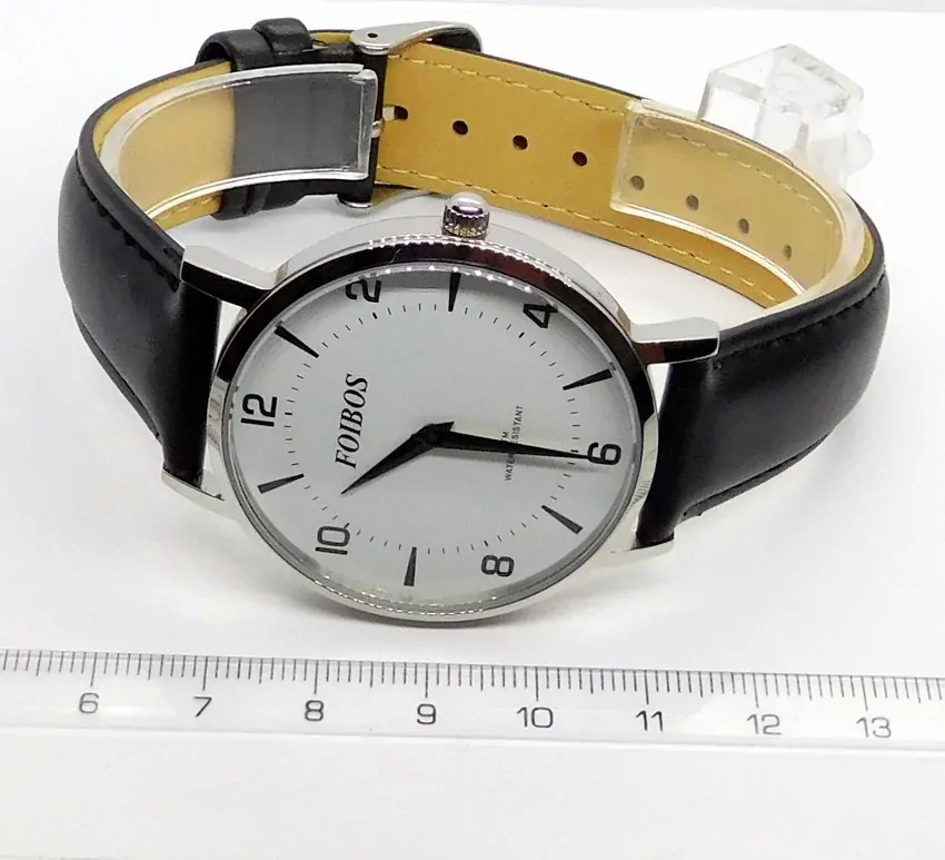 Foibos Pánské elegantní černé ocelové voděodolné hodinky Foibos CK1647.1 - 5ATM