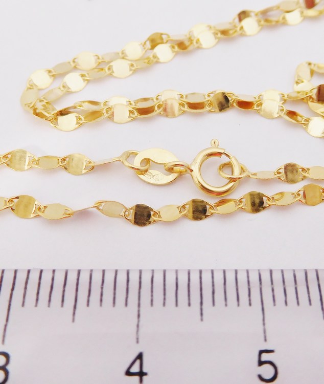 Klenoty Budín Dámský zlatý řetízek ze žlutého zlata (zrcátka) 45cm - 585/1,39gr HK6134