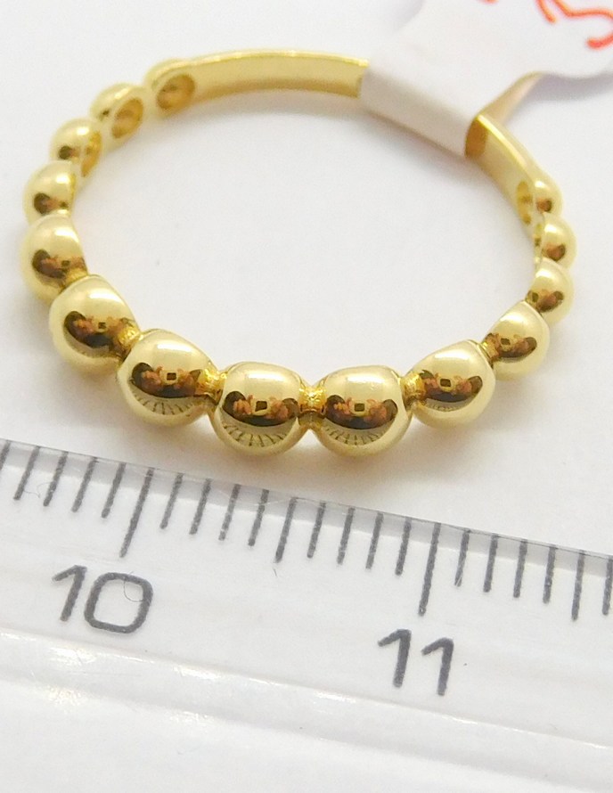 Klenoty Budín Dámský kuličkový zlatý prsten ze žlutého zlata 585/1,76gr vel. 55 HK1099