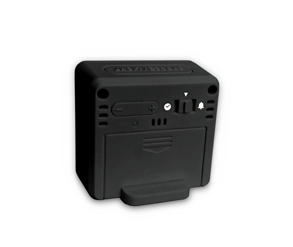 Digitální budík řízený rádiovým signálem NORDLYS černý se světelným senzorem LAR0041