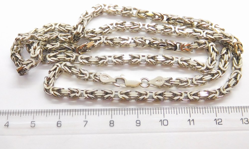 Klenoty Budín Mohutný pánský stříbrný rhodiovaný řetěz - královská vazba 60cm 925/1000 34,51gr 031117800003