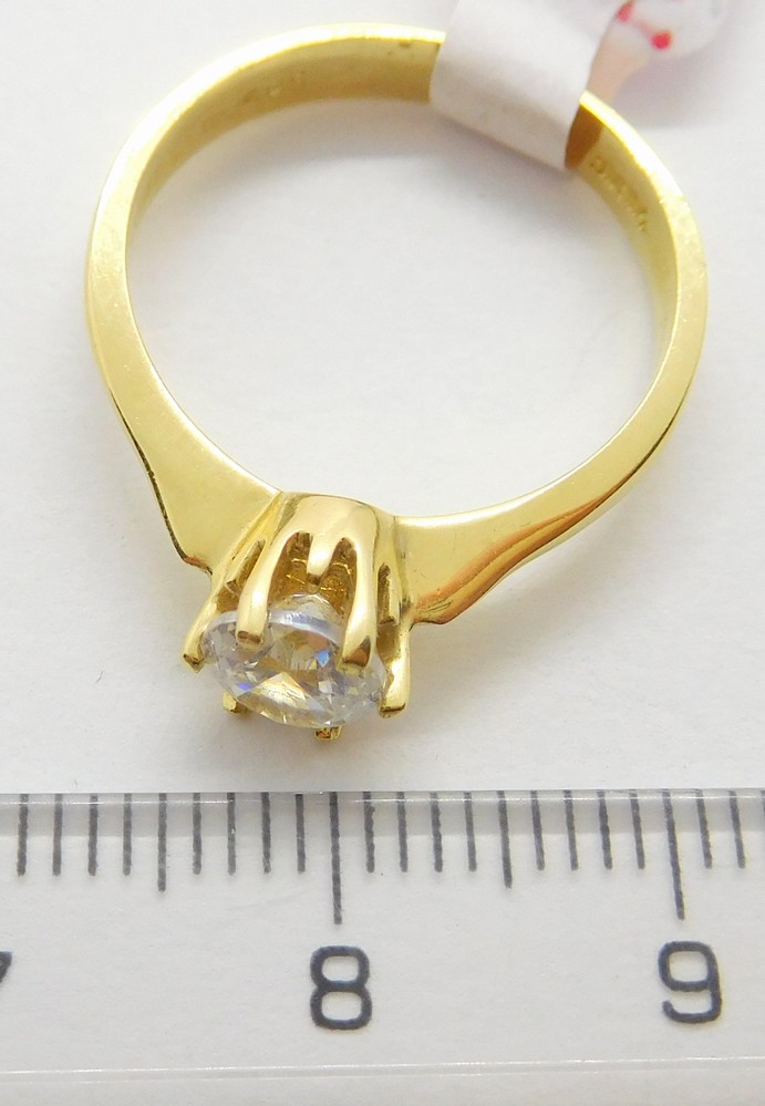 Klenoty Budín Dámský zásnubní zlatý prsten se zirkonem 585/2,60gr vel. 55 HK1112