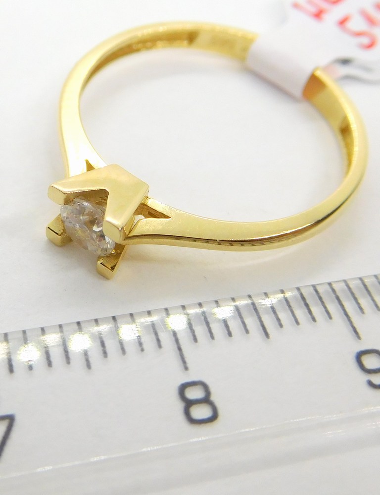 Klenoty Budín Dámský zásnubní zlatý prsten se zirkonem 585/1,94gr vel. 58 HK1111