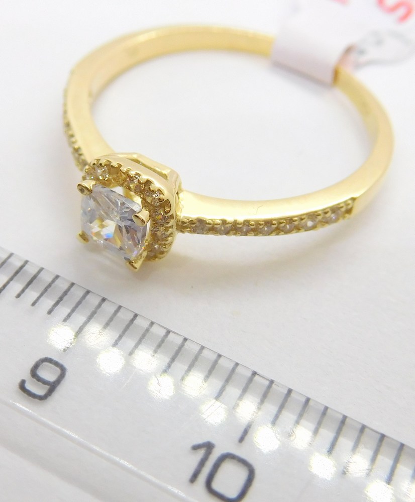 Klenoty Budín Dámský zásnubní zlatý prsten se zirkony 585/2,07gr vel. 61 HK1109