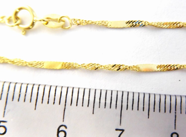 Klenoty Budín Zlatý pevný silný náramek twist s destičkami 585/0,78gr 18cm HK7142
