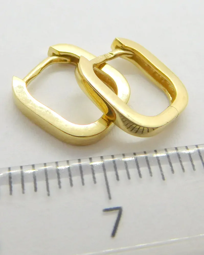 Klenoty Budín Dívčí čtverečkové náušnice ze žlutého zlata 585/1,27gr HK2190