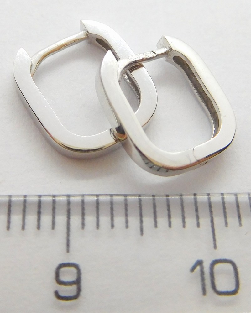 Klenoty Budín Dívčí čtverečkové náušnice z bílého zlata 585/1,13gr HK2191